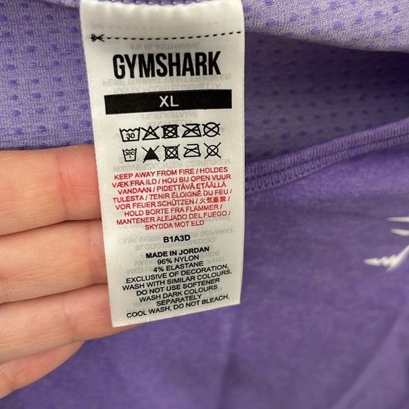 Gymshark Vital Seamless 2.0 Long Sleeve Crop Top Bright Purple Marl size XL - Picture 6 of 7